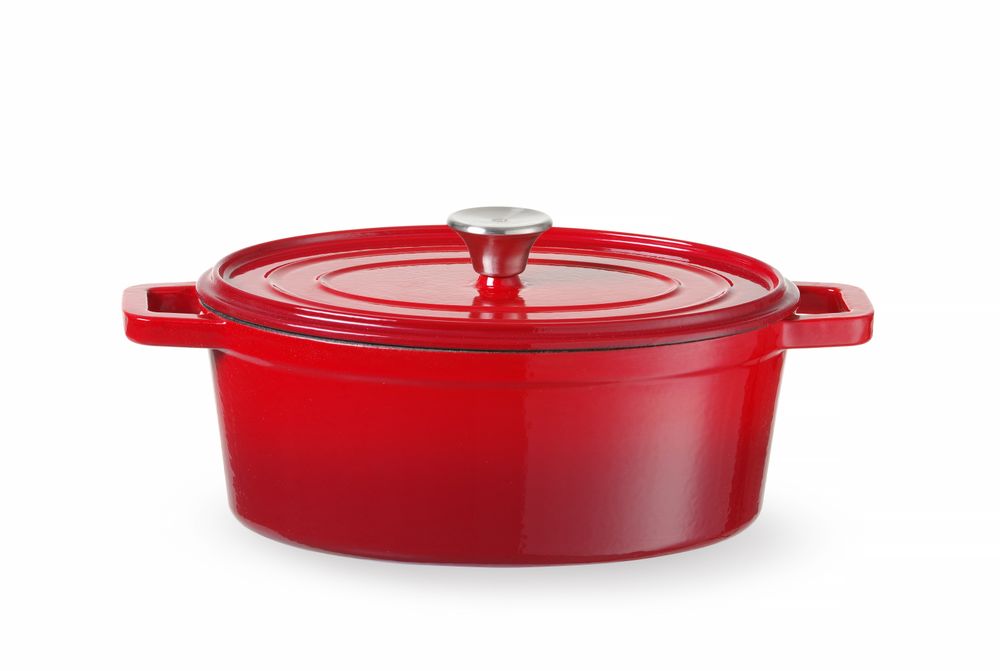 Emaillierter Gusseisentopf 44L Rot 365x290x(H)115mm-ING11964