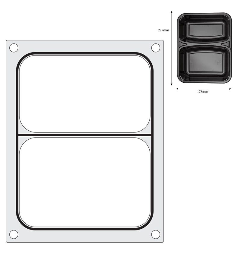 Matrize für Versiegelungsmaschine    ein zweiteiliger Behälter (227x178 mm)-ING11292