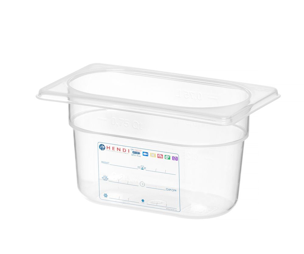 Gastronorm-Behälter 1/9 GN 1/9 09L Transparent 176x108x(H)100mm-ING12215