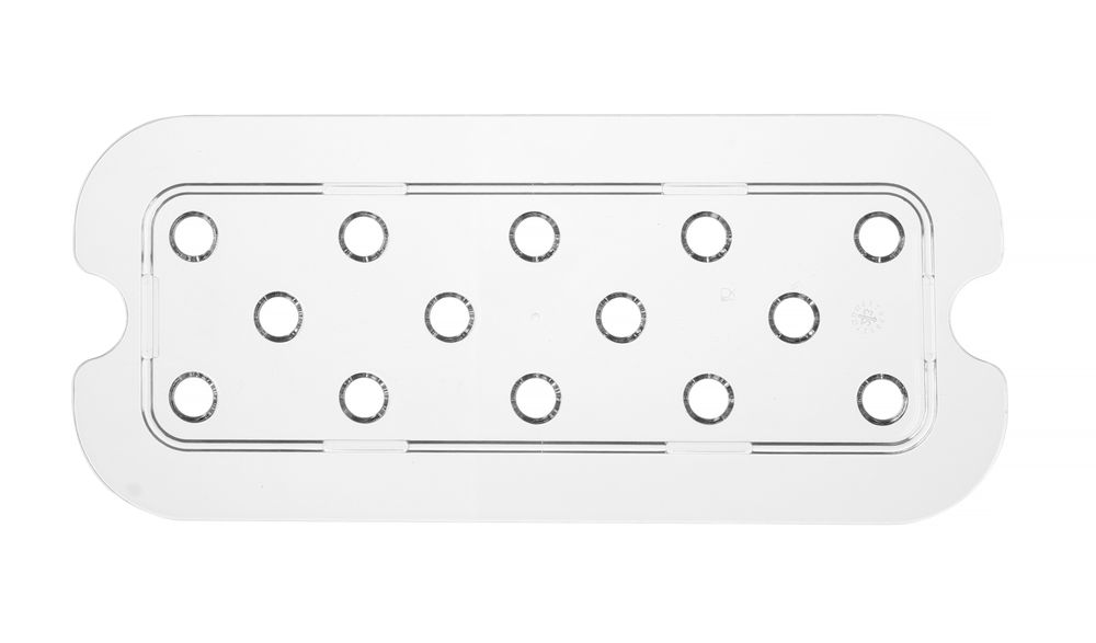 Perforiertes Abtropfgitter für Gastronorm-Behälter aus Polycarbonat Profi Line GN 1/3 Transparent 26-ING12268