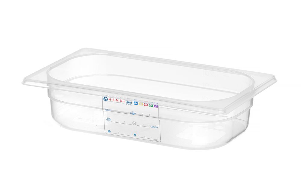 Gastronorm-Behälter 1/4 GN 1/4 18L Transparent 265x162x(H)65mm-ING12226