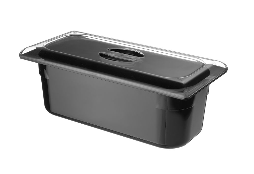 Eiscreme-Behälter Polycarbonat 5L Schwarz 360x165x(H)120mm-ING12937