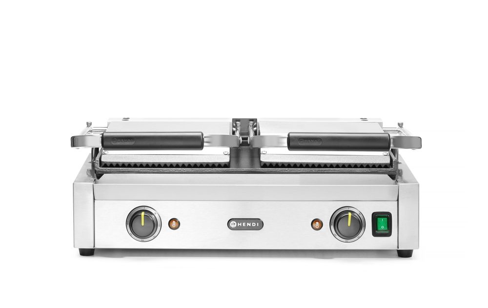 Kontaktgrill - Doppelversion    oben gerillt  unten glatt  230V/3600W  570x395x(H)510mm-ING11603