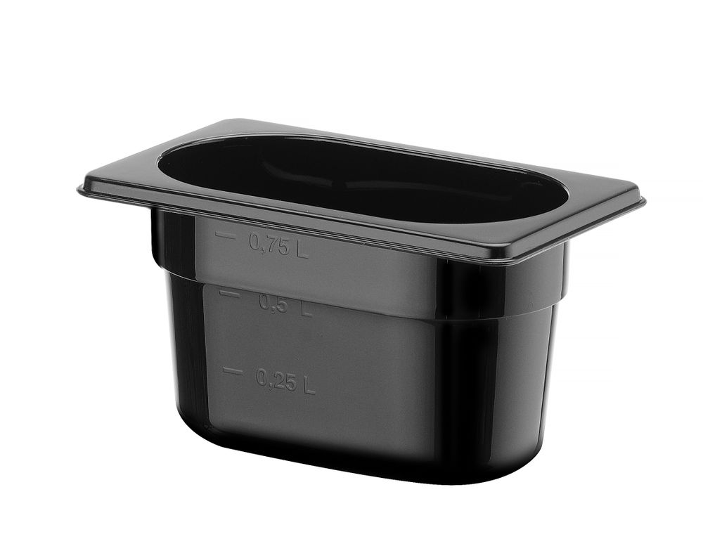 Gastronorm-Behälter 1/9 GN 1/9 1L Schwarz 176x108x(H)100mm-ING12151