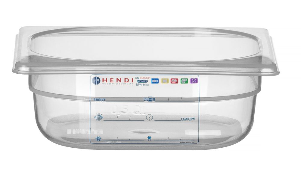 Gastronorm-Behälter 1/6 GN 1/6 1L Transparent 176x162x(H)65mm-ING12214