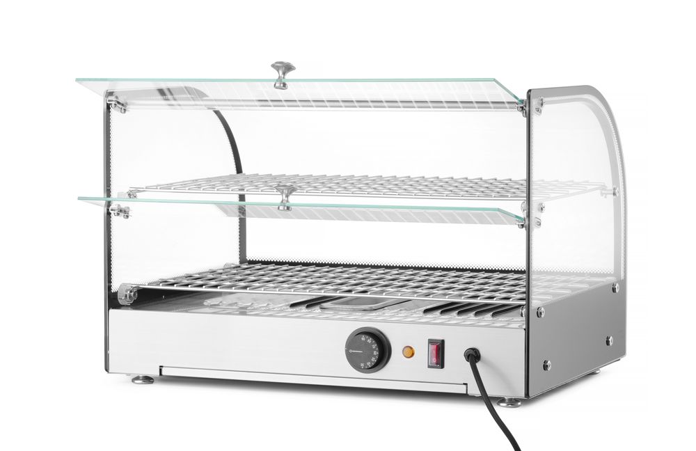 Beheizte Theke-Anzeige doppelt    doppelt  Schwarz  220-240V/800W  554x376x(H)376mm-ING11662