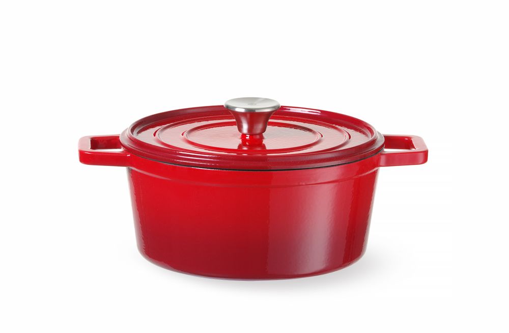 Emaillierter Gusseisentopf 37L Rot 317x240x(H)105mm-ING11962