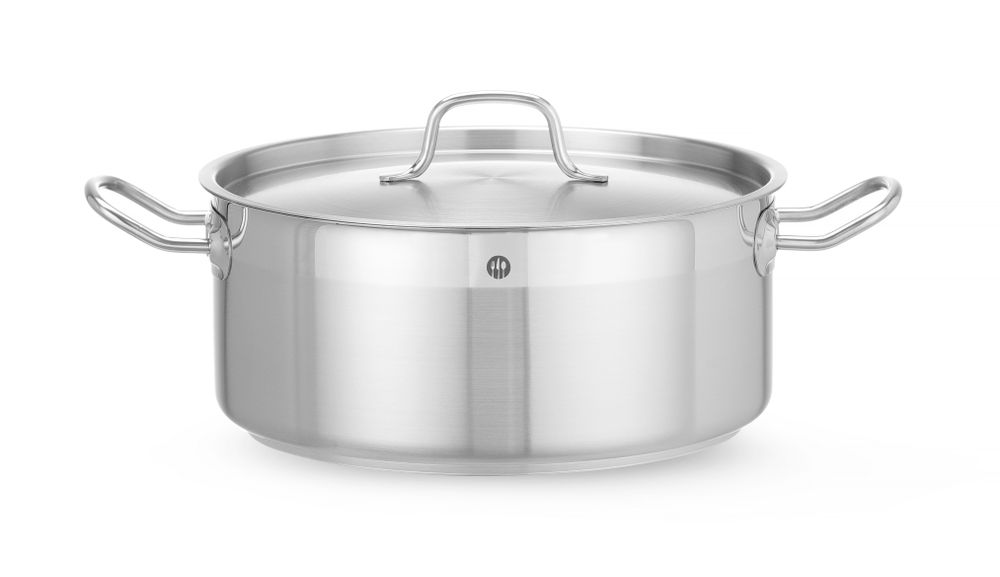 Kochtopf niedrig - mit Deckel Profi Line 75L ⌀280x(H)120mm-ING11951