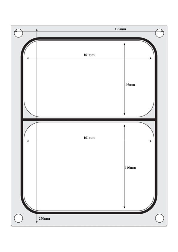 Matrize für Versiegelungsmaschine    ein zweiteiliger Behälter (227x178 mm)-ING11292