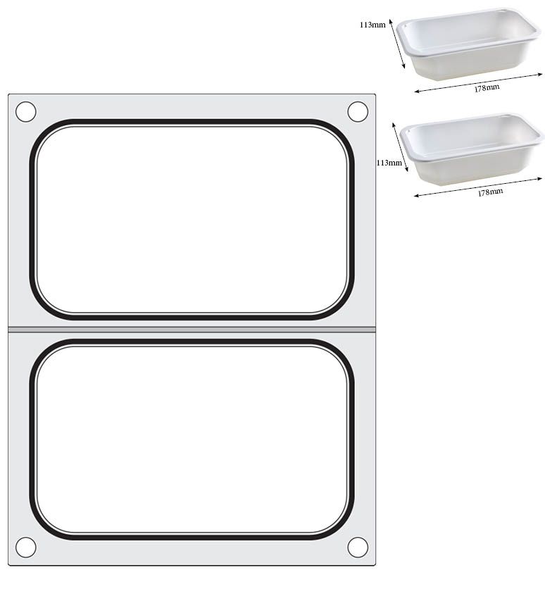 Matrize für Versiegelungsmaschine    zwei Behälter (178x113 mm)-ING11291