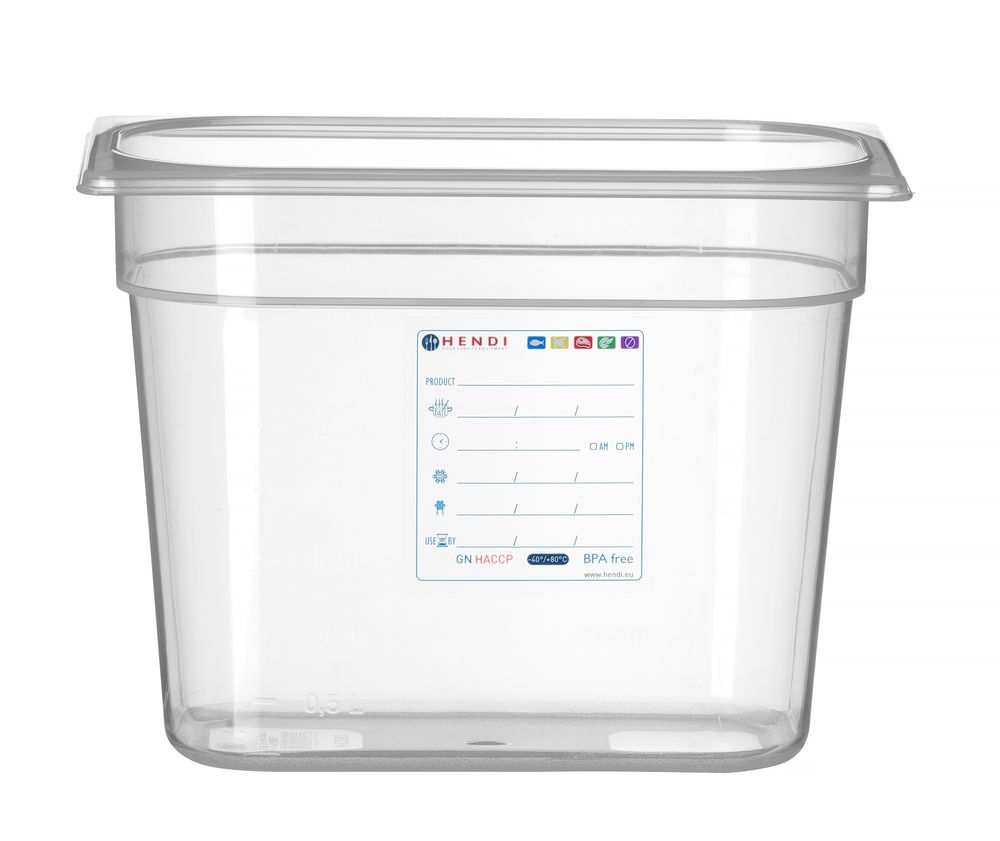 Gastronorm-Behälter 1/4 GN 1/4 55L Transparent 265x162x(H)200mm-ING12223