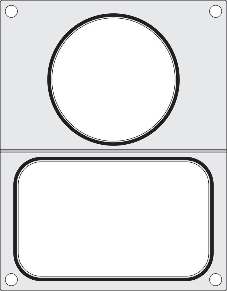 Matrize für Versiegelungsmaschine    zwei Behälter (1x 178x113 mm  1x ø115 mm)-ING11297