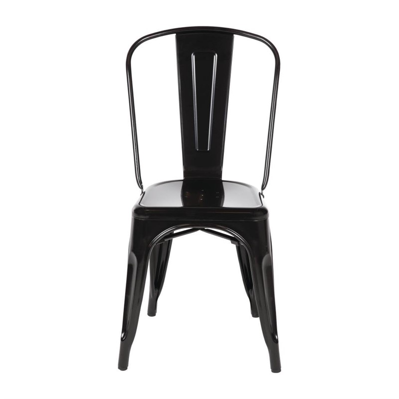 Stahlstühle Stella in Schwarz Grau Silber Restaurantstühle Hotelmöbel Stuhl-ING10700.1