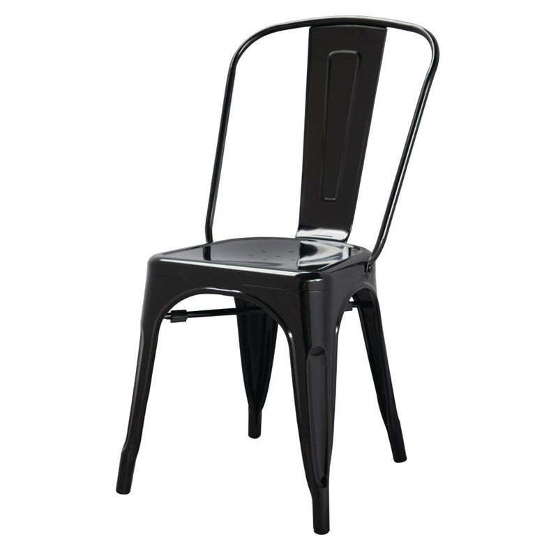 Stahlstühle Stella in Schwarz Grau Silber Restaurantstühle Hotelmöbel Stuhl-ING10700.1