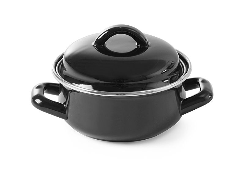 Suppen-/Saucentöpfchen - mit Deckel schwarz 065L ø135x(H)110mm-ING12131