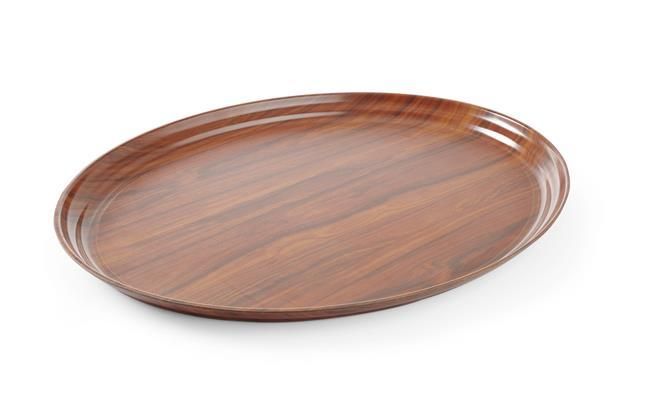 Serviertablett in Holzoptik oval  Mahagoni 230x160mm